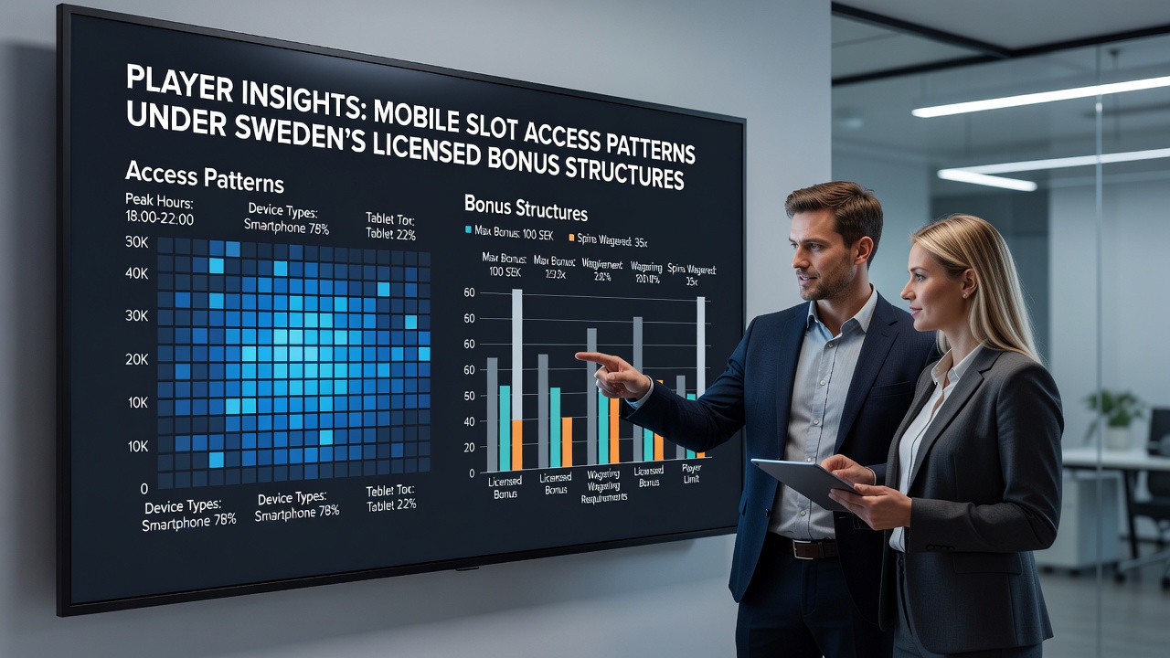 Chart displaying player access frequency for mobile slots under Swedish bonus regulations